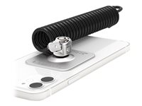 Compulocks Universal Tablet Lock with Keyed Coiled Cable Lock - Låsplatta för säkerhetskabel för surfplatta - svart CL15CUTL