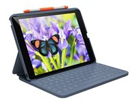 Logitech Rugged Lite - Tangentbord och foliefodral - trådlös - Bluetooth LE - QWERTY - hela norden - klassisk blå - för Apple 10.2-inch iPad (7:e generation, 8:e generation, 9:e generation) 920-011684