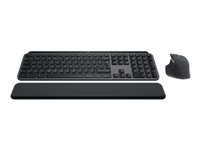 Logitech MX Keys S Combo - Sats med tangentbord och mus - bakgrundsbelyst - trådlös - Bluetooth LE - AZERTY - fransk - tangentbrytare: Saxnyckel - grafit - med Palm Rest 920-011607