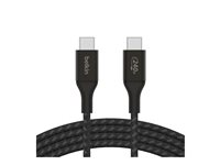 Belkin BOOST CHARGE - USB-kabel - 24 pin USB-C (hane) till 24 pin USB-C (hane) - USB 2.0 - 2 m - stöd för strömleverans på upp till 240 W - svart CAB015BT2MBK