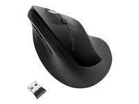 Kensington Pro Fit Ergo Vertical Wireless Mouse - Vertikal mus - ergonomisk - högerhänt - 6 knappar - trådlös - 2.4 GHz - trådlös USB-mottagare - svart K75501EU