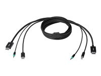 Belkin Secure KVM Combo Cable - Kabel för tangentbord/mus/video/ljud - TAA-kompatibel - USB, minijack, DisplayPort (hane) till mini-phone stereo 3.5 mm, USB typ B, DisplayPort (hane) - 1.83 m - svart F1D9019B06T