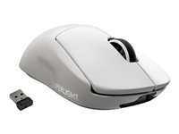 Logitech PRO X SUPERLIGHT Wireless Gaming Mouse - Mus - optisk - 5 knappar - trådlös - 2.4 GHz - USB Logitech LIGHTSPEED-mottagare - vit 910-005943