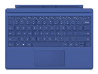 Microsoft Surface Pro 4 Type Cover - Tangentbord - med pekdyna, accelerometer - bakgrundsbelyst - QWERTY - brittisk - blå - kommersiell - för Surface Pro 4 R9Q-00012