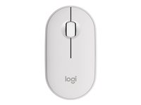 Logitech Pebble Mouse 2 M350s - Mus - optisk - 3 knappar - trådlös - Bluetooth 5.2 LE - tonal white 910-007013