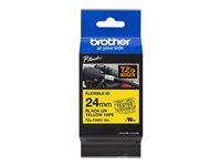 Brother TZe-FX651 - Lim - svart på gult - Rulle ( 2,4 cm x 8 m) 1 kassett(er) flexibel ID-tejp - för P-Touch PT-E550; P-Touch Cube PT-P910; P-Touch Cube Plus PT-P710; P-Touch Cube Pro PT-P910 TZEFX651