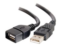 C2G 6.6ft USB Extension Cable - USB A to USB A Extension Cable - USB 2.0 - M/F - USB-förlängningskabel - USB (hane) till USB (hona) - 2 m - svart 52107