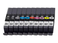 Canon PFI-MBK/PBK/CO/GY/R/C/M/Y/PC/PM 10 Ink Cartridge Multipack - 10-pack - 14.4 ml - grå, gul, cyan, magenta, röd, mattsvart, foto-svart, foto-cyan, foto-magenta, kromoptimerare - original - bläcktank - för imagePROGRAF PRO-300 4192C008