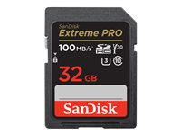 SanDisk Extreme Pro - Flash-minneskort - 32 GB - Video Class V30 / UHS-I U3 / Class10 - SDHC UHS-I SDSDXXO-032G-GN4IN