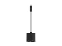 Belkin USB-C to HDMI + Charge Adapter - Videokort - 24 pin USB-C hane till HDMI, USB-C (enbart ström) hona - svart - stöd för 4K, USB Power Delivery (60W) AVC002BTBK