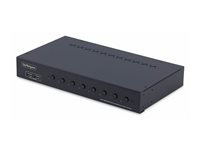StarTech.com 8-Port HDMI KVM Switch w/1U Rack Mount Kit, 4K 60Hz - Omkopplare för tangentbord/video/mus - 8 x KVM port(s) - 1 lokal användare - skrivbordsmodell - TAA-kompatibel R8AH202-KVM-SWITCH