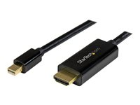 StarTech.com Mini DisplayPort to HDMI Adapter Cable - mDP to HDMI Adapter with Built-in Cable - Black - 5 m (15 ft.) - Ultra HD 4K 30Hz (MDP2HDMM5MB) - Adapterkabel - Mini DisplayPort hane till HDMI hane - 5 m - svart - stöd för 4K MDP2HDMM5MB