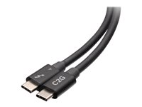 C2G 1.5ft Thunderbolt 4 USB C Cable - USB C to USB C - 40Gbps - M/M - Thunderbolt-kabel - 24 pin USB-C (hane) till 24 pin USB-C (hane) - USB 3.2 / DisplayPort 2.1 / Thunderbolt 4 - 30 V - 50 cm - USB-strömförsörjning (100W), 8K60Hz stöd, 4K60 Hz (4096 x 2160) stöd, Ethernet-stöd - svart C2G28885