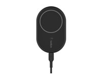 Belkin BoostCharge - Trådlös laddningshållare för bil + bilströmsadapter - 10 Watt - svart - för Apple iPhone 12, 12 mini, 12 Pro, 12 Pro Max, 13, 13 mini, 13 Pro, 13 Pro Max WIC004BTBK