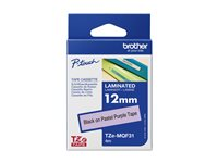 Brother TZe-MQF31 - Svart på pastellila - Rulle (1,2 cm x 8 m) 1 kassett(er) bandlaminat - för Brother PT-P750, P950; P-Touch PT-D610; P-Touch Cube PT-P300; P-Touch Cube Pro PT-P910 TZEMQF31