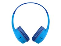 Belkin SoundForm Mini - Hörlurar med mikrofon - på örat - Bluetooth - trådlös - 3,5 mm kontakt - blå AUD002BTBL