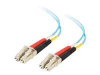 C2G LC-LC 10Gb 50/125 OM3 Duplex Multimode PVC Fiber Optic Cable (LSZH) - Nätverkskabel - LC multiläge (hane) till LC multiläge (hane) - 2 m - 2 m - fiberoptisk - duplex - 50/125 mikron - OM3 - halogenfri - havsblå 85550