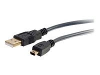 C2G Ultima - USB-kabel - USB (hane) till mini-USB typ B (hane) - USB 2.0 - 5 m - formpressad - träkol 29653
