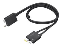 Lenovo Split Cable - Thunderbolt-kabel - USB-C/DC-strömuttag till 24 pin USB-C, Slim Tip - Thunderbolt 4 - 70 cm - svart - för ThinkCentre M75t Gen 2 11W5 4X91K16970