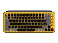 Logitech POP Keys - Tangentbord - trådlös - Bluetooth LE, Bluetooth 5.1 - QWERTY - USA, internationellt - tangentbrytare: Brown Tactile - blast 920-010735