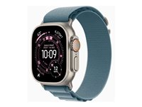 Apple Watch Ultra 3 - 49 mm - naturlig titan - Ja smart klocka med Alpine Loop - textil - ljusblå - bandstorlek: L - 64 GB - LTE, NFC, Wi-Fi 4, UWB, Bluetooth - 5G - 61.6 g MEWP4KS/A