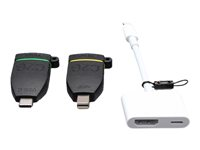 C2G Universal 4K HDMI Adapter Ring with Color Coded Mini DisplayPort, USB-C, and Lightning - Videoadaptersats - svart - stöd för 4K C2G29889