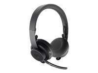 Logitech Zone Wireless - Headset - på örat - Bluetooth - trådlös - aktiv brusradering - ljudisolerande - grafit - Certifierad för Microsoft-teams 981-000859