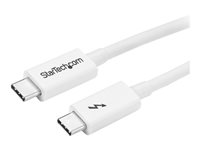 StarTech.com 3.3ft (1m) Thunderbolt 3 Cable, 20Gbps, 100W PD, 4K Video, Thunderbolt-Certified, Compatible w/ TB4/USB 3.2/DisplayPort - Thunderbolt-kabel - USB-C (hane) till USB-C (hane) - USB 3.1 Gen 2 / Thunderbolt 3 / DisplayPort 1.2 - 1 m - stöd för 4K - vit - för P/N: CDP2HDUACP, CDP2HDUACPW TBLT3MM1MW