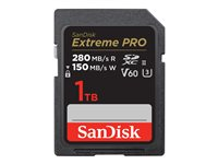 SanDisk Extreme Pro - Flash-minneskort - 1 TB - Video Class V60 / UHS-II U3 / Class10 - SDXC UHS-II SDSDXEP-1T00-GN4IN