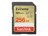 SanDisk Extreme - Flash-minneskort - 256 GB - Video Class V30 / UHS-I U3 / Class10 - SDHC UHS-I SDSDXVV-256G-GNCIN