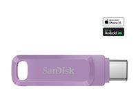 SanDisk Ultra Dual Drive Go - USB flash-enhet - 128 GB - USB 3.2 Gen 1 / USB-C - lavendel SDDDC3-128G-G46L