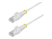 StarTech.com - Patch-kabel - RJ-45 (hane) till RJ-45 (hane) - 25 cm - 3.6 mm - UTP - CAT 5/5e/6 - IEEE 802.3bt - halogenfri, hakfri, rak - vit N6PAT25CMWHS