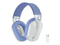 Logitech Lightspeed G435 - Headset - fullstorlek - Bluetooth/radiofrekvens 2,4 GHz - trådlös - vit - Discord-certifierad 981-001074