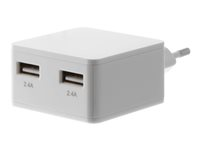 Insmat - Strömadapter - 3.1 A - 2 utdatakontakter (USB) 530-8365