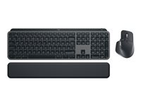 Logitech MX Keys S Combo - Sats med tangentbord och mus - bakgrundsbelyst - trådlös - Bluetooth LE - AZERTY - fransk - tangentbrytare: Saxnyckel - grafit - med Palm Rest 920-011607