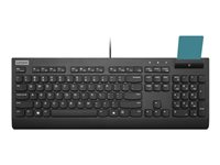 Lenovo Smartcard II - Tangentbord - USB - QWERTY - USA med eurosymbol - svart - brun låda 4Y41R64689