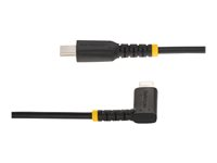 StarTech.com 6ft (2m) Durable USB-C to Lightning Cable - Right-Angled Heavy Duty Aramid Fiber USB Type-C to Lightning Charging/Sync Cord - Apple MFi Certified - Rugged iPhone Lightning Cable - Lightning-kabel - 24 pin USB-C hane till Lightning hane - 2 m - svart RUSB2CLTMM2MR
