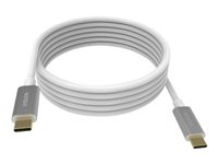 Vision - USB-kabel - 24 pin USB-C (hane) till 24 pin USB-C (hane) - USB 3.1 Gen 1 - 3 A - 4 m - vit TC 4MUSBC