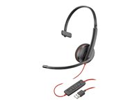 Poly Blackwire C3210 - Blackwire 3200 Series - headset - på örat - kabelansluten - USB-A - svart - Skype-certifierat, Avaya-certifierad, Cisco Jabber-certifierad 77R24A6