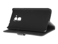 Insmat Exclusive Flip Case - Vikbart fodral för mobiltelefon - genuint läder - svart - för Honor 7 Lite 650-2493