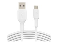 Belkin BOOST CHARGE - USB-kabel - mikro-USB typ B (hane) till USB (hane) - 1 m - vit CAB005BT1MWH