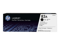 HP 83A - 2-pack - svart - original - LaserJet - tonerkassett (CF283AD) - för LaserJet Pro M201, MFP M125, MFP M127, MFP M225 CF283AD