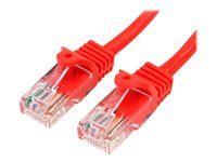 StarTech.com Cat5e patchkabel med hakfria RJ45-kontakter ? 2 m, röd - Patch-kabel - RJ-45 (hane) till RJ-45 (hane) - 2 m - UTP - CAT 5e - formpressad, hakfri - röd 45PAT2MRD