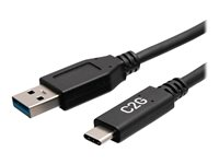 C2G 1.5ft USB-C to USB-A SuperSpeed USB 5Gbps Cable M/M - USB-kabel - USB typ A (hane) till 24 pin USB-C (hane) - USB 3.2 Gen 1 - 30 V - 3 A - 46 cm - formpressad - svart C2G28876