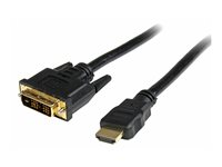 StarTech.com 0,5 m HDMI till DVI-D-kabel ? M/M - Adapterkabel - DVI-D hane till HDMI hane - 50 cm - dubbelt skärmad - svart HDDVIMM50CM