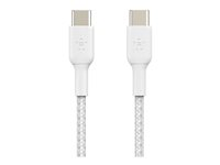Belkin BOOST CHARGE - USB-kabel - 24 pin USB-C (hane) till 24 pin USB-C (hane) - USB 2.0 - 2 m - vit CAB004BT2MWH2PK