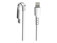 StarTech.com 1m tålig vitt USB-A till Blixtkabel - Tungt, robust aramifiber USB typ A till Blixtladdare/synkron strömsladd - Apple MFi-certifierad iPad/iPhone 12 - Lightning-kabel - USB hane rak till Lightning hane rak - 1 m - dubbelt skärmad - vit RUSBLTMM1M