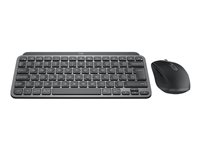 Logitech MX Keys Mini Combo for Business - Sats med tangentbord och mus - bakgrundsbelyst - trådlös - Bluetooth LE - QWERTY - brittisk - grafit 920-011060