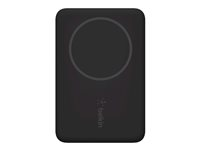 Belkin BoostCharge - Strömförsörjningsbank - 2500 mAh - 7.5 Watt (MagSafe) - svart BPD002BTBK