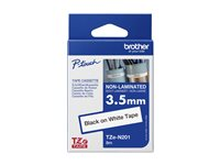 Brother TZe-N201 - Svart på vitt - Roll (0.35 cm x 8 m) 1 kassett(er) tejp - för P-Touch Cube PT-P300, P910; P-Touch Cube Plus PT-P710; P-Touch Cube Pro PT-P910 TZEN201
